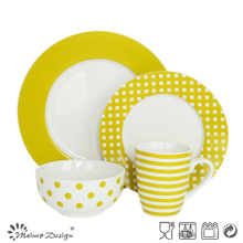 16PCS Porzellan Dinner Set für vier Personen mit Abziehbild